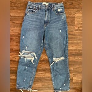 Abercrombie & Fitch Ripped Boyfriend Jeans - Blue
